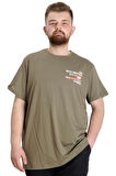 Mode XL Büyük Beden Erkek T-shirt  CULTURE 23146 Haki