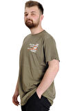 Mode XL Büyük Beden Erkek T-shirt  CULTURE 23146 Haki