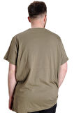 Mode XL Büyük Beden Erkek T-shirt  CULTURE 23146 Haki