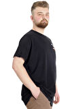 Mode XL Büyük Beden Erkek T-shirt CULTURE 23146 Siyah