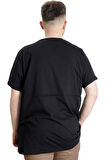 Mode XL Büyük Beden Erkek T-shirt CULTURE 23146 Siyah