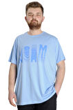 Mode XL Büyük Beden Erkek T-shirt NORM 23147 Mavi