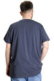 Mode XL Büyük Beden Likralı T-shirt Bisiklet Yaka 20149 Füme