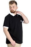 Mode XL Büyük Beden Erkek Polo T-shirt 1991 23341 Siyah