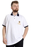 Mode XL Büyük Beden Erkek Polo T-shirt RANGERS 23342 Beyaz