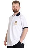 Mode XL Büyük Beden Erkek Polo T-shirt RANGERS 23342 Beyaz