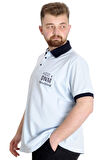 Mode XL Büyük Beden Erkek Polo T-shirt DNM 23343 Mavi