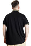 Mode XL Büyük Beden Erkek Polo T-shirt DNM 23343 Siyah