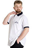 Mode XL Büyük Beden Erkek Polo T-shirt GOOD TIMES 23345 Beyaz