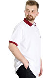 Mode XL Büyük Beden Erkek Polo T-shirt LEGEND 23347 Beyaz