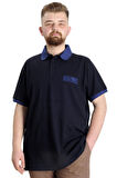 Mode XL Büyük Beden Erkek T-shirt Polo LEGEND 23347 Lacivert