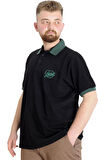 Mode XL Büyük Beden Erkek T-shirt Polo POTENT 23348 Siyah