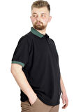 Mode XL Büyük Beden Erkek T-shirt Polo POTENT 23348 Siyah