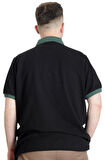 Mode XL Büyük Beden Erkek T-shirt Polo POTENT 23348 Siyah