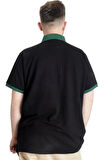 Mode XL Büyük Beden Erkek Polo T-shirt LONDON 23350 Siyah