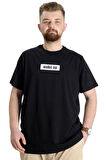 Mode XL Büyük Beden Erkek T-shirt KEEP THE GLOW 23149 Siyah