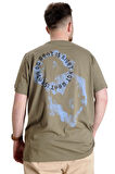 Mode XL Büyük Beden Erkek T-shirt WHAT IS 23151 Haki