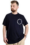 Mode XL Büyük Beden Erkek T-shirt WHAT IS 23151 Lacivert