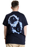 Mode XL Büyük Beden Erkek T-shirt WHAT IS 23151 Lacivert