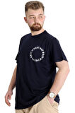 Mode XL Büyük Beden Erkek T-shirt WHAT IS 23151 Lacivert