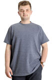 Mode XL Büyük Beden Erkek T-shirt Bisiklet Yaka WAFFLE 20033 Antramelanj