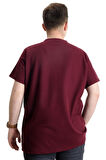 Mode XL Büyük Beden Erkek T-shirt Bisiklet Yaka WAFFLE 20033 Bordo