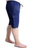 Mode XL Büyük Beden Erkek Şort Kargo Cep WAFFLE 23500 İndigo