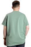 Mode XL Büyük Beden Erkek T-shirt Bisiklet Yaka INTERLOK 23162 Çağla Yeşili