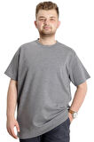 Mode XL Büyük Beden Erkek T-shirt Bisiklet Yaka INTERLOK 23162 Grimelanj