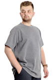 Mode XL Büyük Beden Erkek T-shirt Bisiklet Yaka INTERLOK 23162 Grimelanj