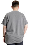 Mode XL Büyük Beden Erkek T-shirt Bisiklet Yaka INTERLOK 23162 Grimelanj