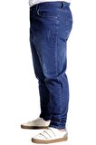 Mode XL Büyük Beden Erkek Kot Pantolon Klasik Pure Star 23907 Mavi