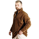 Mode XL Erkek Sweat Polo Yaka Yarım Fermuarlı Polar 22548 Kahverengi