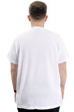 Mode XL Büyük Beden Erkek T-shirt Bisiklet Yaka WAFFLE 20033 Beyaz