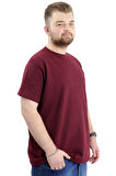 Mode XL Büyük Beden Erkek T-shirt Bisiklet Yaka WAFFLE 20033 Mürdüm