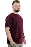 Mode XL Büyük Beden Erkek Bisiklet Yaka T-Shirt Baskılı AWESOME U24038 Mürdüm