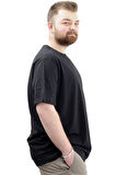 Mode XL Büyük Beden Baskılı Erkek T-Shirt Bisiklet Yaka SIMPLICITY U24046 Siyah