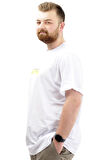 Mode XL Battal Beden Baskılı Erkek T-Shirt Bisiklet Yaka SIMPLICITY U24047 Beyaz
