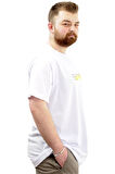 Mode XL Battal Beden Baskılı Erkek T-Shirt Bisiklet Yaka SIMPLICITY U24047 Beyaz