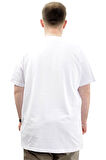 Mode XL Battal Beden Baskılı Erkek T-Shirt Bisiklet Yaka SIMPLICITY U24047 Beyaz