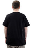 Mode XL Erkek Büyük Beden T-Shirt Pamuklu Baskılı Bisiklet Yaka Tişört NUMBER U24051 Siyah