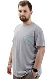 Mode XL Büyük Beden Erkek Tişört Bisiklet Yaka Baskılı Cep Detaylı T-Shirt REFUEL U24053 Grimelanj