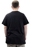 Mode XL Büyük Beden Erkek Baskılı T-Shirt BEGIN U24056 Siyah