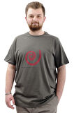Mode XL Büyük Beden Erkek Tişört Baskılı Pamuklu Bisiklet Yaka T-Shirt SPIRAL U24065 Haki