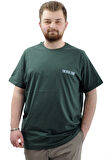 Mode XL Büyük Beden Erkek Tişört Baskılı Pamuklu Bisiklet Yaka T-Shirt TOUCH U24066 Nefti