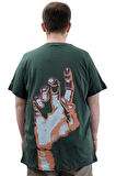 Mode XL Büyük Beden Erkek Tişört Baskılı Pamuklu Bisiklet Yaka T-Shirt TOUCH U24066 Nefti