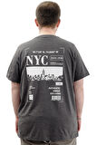 Mode XL Büyük Beden Erkek Tişört Baskılı Pamuklu Bisiklet Yaka T-Shirt NYC U24068 Antramelanj