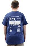 Mode XL Büyük Beden Erkek Tişört Baskılı Pamuklu Bisiklet Yaka T-Shirt NYC U24068 İndigo