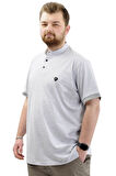 Mode XL Büyük Beden Erkek Tişört Düğmeli Hakim Yaka T-Shirt U24339 Grimelanj