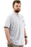 Mode XL Büyük Beden Erkek Tişört Düğmeli Hakim Yaka T-Shirt U24339 Grimelanj